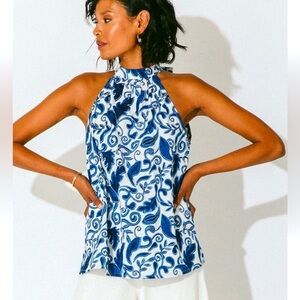 NEW Cleobella Ryla NWT Halter Tie Back HALTER top organic Blouse size small